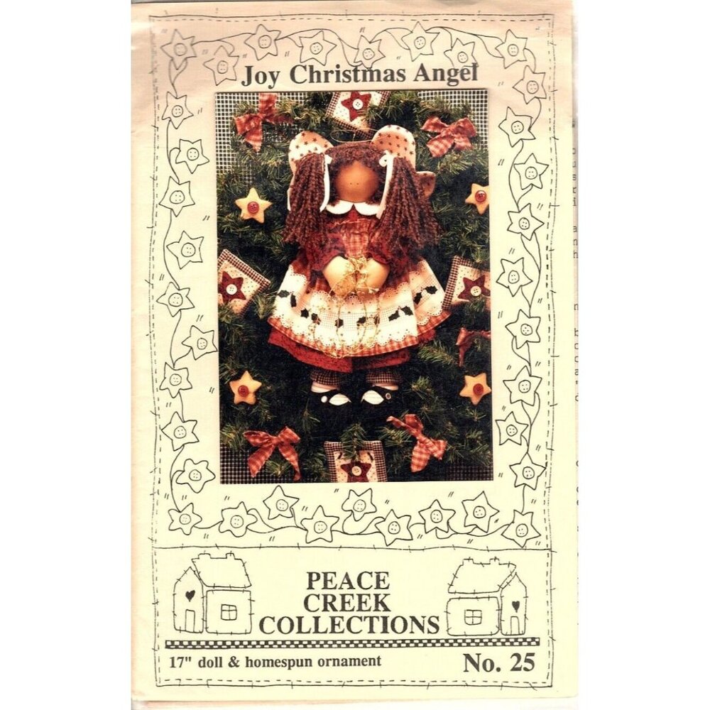 17 inch Doll and Homespun Ornament Full Size Vintage Pattern 1993